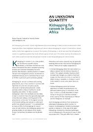 Pdf An Unknown Quantity Kidnapping For Ransom In South Africa
