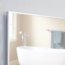 Rustic wooden framed wall mirror, natural wood bathroom vanity mirror for farmhouse decor, vertical or horizontal hanging, 32 x 24,white grey. Eviva Sax 30 Brushed Metal Frame Bathroom Wall Mirror Bathroom Vanities Modern Vanities Wholesale Vanities