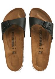 Kg is a german shoe manufacturer known for its production of birkenstocks, a german brand of sandals, and other shoes notable for their contoured cork footbeds. Birkenstock Madrid Bf Sandalen Schwarz Planet Sports