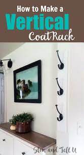 Diy Wall Mounted Vertical Coat Rack With Hooks Coat Rack Diy Wall Diy Coat Rack Vertical Coat Rack