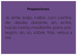 Resultat d'imatges de PREPOSICIONES