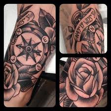 Traditional Compass Tattoo Black And Grey Google Search