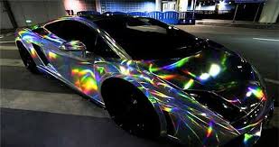 Lamborghini Holographic Chrome Paint Job Car Vinyl Wrap Car Car Wrap
