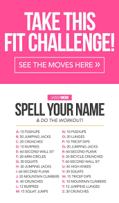 Spell Your Name Do The Workout Workout Challenge Spell Your Name Unique Workouts