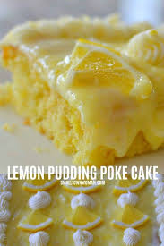 Lemon Pudding Poke Cake Recipe Lemon Dessert Recipes Savoury Cake Lemon Recipes