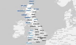 Blanc is french for white. The Interactive Map That Reveals Britain S Most Popular Surnames Daily Mail Online