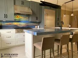 Azul macaubas quartzite countertop material is available in any of our locations in king of prussia, philadelphia, new castle, and harrisburg. Back Lit Azul Macaubas Quartzite Countertops And Backsplash Mediterranean Kitchen Chicago By Pyramid Marble Granite Houzz Au