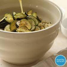 Served with some simple sauteed snap peas and some fresh boule bread. Martha Stewart Roasted Chicken Thighs With Zucchini And Couscous Facebook