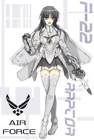 F 22 Raptor Moe Anthropomorphism Anime Military Anime Artwork Female Character Design