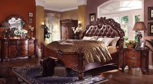 Upholstered headboard king bedroom set. Acme Vendome Panel Bedroom Set With Button Tufted Headboard In Cherry