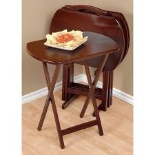 Amazon Com Oversized 5 Pc Tv Tray Set 4 Tray Tables And Stand Mahogany Color Dimensions Weighs 10 4 Lbs 23 Tv Tray Table Table Serving Tray Tv Tray Set