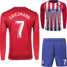 Футболка + шорты + гетры). Forma Atletiko Madrid 18 19 Griezmann 7 Dl Rukav