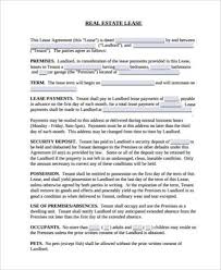 Tenant shall not assign this lease, or sublet or grant any concession or license to use the house or any part of the house without landlord's prior written consent. Free 10 Sample Real Estate Lease Forms In Pdf Ms Word