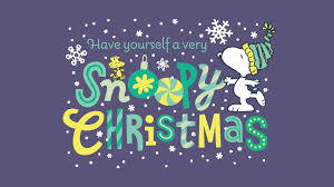 Snoopy Wallpaper 4K, Christmas, Purple background