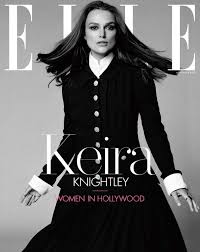 Black And White Elle Magazine Cover Keira Knightley Poses In Black White For Elle
