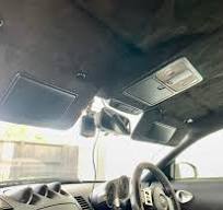 Wrapped the Z's headliner and visors in alcantara today. : r ...