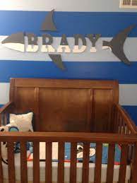 Name Above The Crib In The Nursery Baby Shark Shark Bedroom Shark Themed Bedroom Shark Room