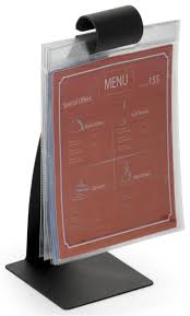 10 5 flip menu holder for tabletop 10 vinyl sleeves stainless steel black