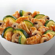 Place chicken on top of mushrooms, arrange remaining mushrooms on chicken, and top with mozzarella cheese. Wok Smart Panda Express Chinese Restaurant