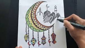 Diy How To Doodle Ramadan Moon For Young Kids And Adults Diy Art Painting Doodles Painting Tutorial