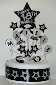 18th Birthday Black And White Cake Design Balloons Birthday Cake Topper Any Name Age 18th 21st 30th 40th 50th 60th 70th Tortas De Cumpleanos Hombre Torta Para Chicas Pastel De Cerveza