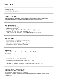 This small paragraph sits at the top of your cv. Sample Resume For Fresh Graduates It Professional Jobsdb Hong Kong