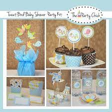 Party Kit Printable Baby Shower Boy Tweet Bird Birds Instant Download D Baby Shower Party Kit Baby Shower Printables Diy Baby Shower Decorations