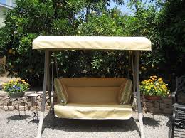 Home Depot Hampton Bay Charm Patio Swing Refurbished With Sunbrella Fabric Durable And Longlasting Remodel Bedroom Basement Decor Outdoor Seat Cushions