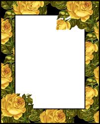 Transparent Png Photo Frame With Yellow Roses Flower Prints Framed Clip Art Borders Flower Printable