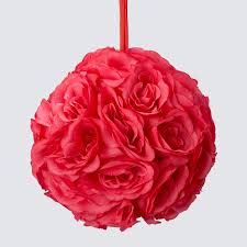 Each silk pomander ball has a ribbon so you can easily hang it anywhere you want to bring a pop of colors. Decostar Rose Silk Flower Pomander Kissing Ball 10 12 Pieces Coral