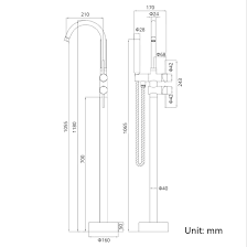 Tinggi kran shower dari lantai. Fapully Luxury Bathroom Free Standing Bathtub Faucet Tub Filler With Hand Shower Brushed Nickel Amazon In Home Improvement