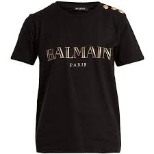 Balmain Black And Gold T Shirt Balmain Logo Print Jersey T Shirt 250 Liked On Polyvore Featuring Tops T Shirts Black Gold Lion Logo T Shirt L Gold T Shirts Cool T Shirts Tshirt Logo