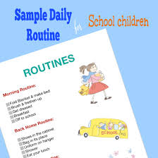 Sample Daily Routine Chart For Children
