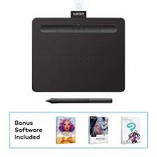 Wacom Ctl4100wlk0 Intuos Wireless Graphics Drawing Tablet With 3 Bonus Software Included 7 9 X 6 3 Black Renewed Walmart Com Drawing Tablet Digital Writing Pad Wacom