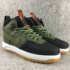 Black And Green Air Force 1 2018 Spring Fashion Nike Lunar Force 1 Duckboot High Black Green Olive Shoes Duck Boots Nike Boots