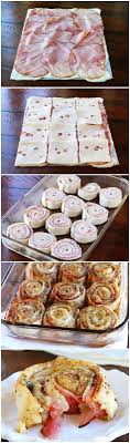 Hot Ham Cheese Party Rolls Recipes Snacks Food