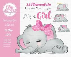 Elephant Girl Clip Art Watercolor Watercolor Baby Elephant Etsy Clip Art Baby Elephant Elephant Baby Showers