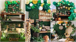 Incorporating the jungle theme into other party areas will bring cohesiveness to every corner of the party. Best Jungle Theme Birthday Decoration Ideas Jungle Decoration Ideas For Birthday Jungle Party Decor Youtube