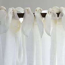Linen Sheer Tie Top Panel Ballard Designs Tie Top Panels Custom Drapes Drapes Curtains