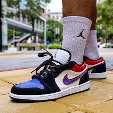 Air Jordan 1 Low Lakers Top 3 Cj9216 051 Black Red Blue In 2020 Air Jordans Retro Jordan 1 Low Air Jordans