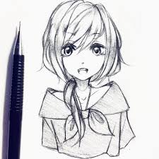 Nice pencil drawing anime sketch cute drawings anime artwork. Cute Anime Girl Sketches