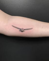 I agree with the tattoo comment below. Flying Barn Owl Tattoo