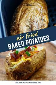 Super Easy Air Fryer Baked Potato Recipe Airfried Com Recipe Air Fryer Dinner Recipes Baking Air Fryer Baked Potato