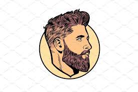 Pop Art Men Hipster Face Profile Pop Art Retro Vector Illustration Face Profile