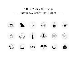 Boho Witch Instagram Story Highlight Covers Template Graphics Etsy Boho Witch Story Highlights Instagram Story