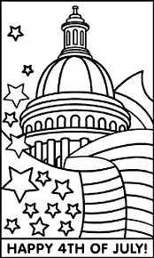 Happy 4th of july coloring page: July 4th Capitol And Flag Coloring Page Crayola Com