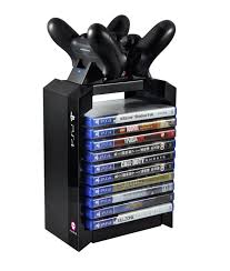 This Is The Ultimate In Dual Purpose Gaming Peripherals With This Official Sony Playstation 4 Games Tower Dual Charge Ps4 Accessories Game Storage Ps4 Games