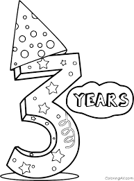 Add this listing to cart. Happy 3rd Birthday Coloring Page Coloringall