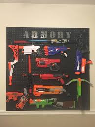 I looked into using peg board or wood to make a rack but decided to go with pvc instead.so, after a lot of weeks measuring. Room Ideas Storage Nerf Guns Vtwctr