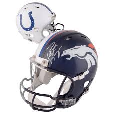 See more of the peyton manning block on yardsellr on facebook. Peyton Manning Denver Broncos Indianapolis Colts Autographed Half Half Riddell Pro Line Helmet Signed On Broncos Side